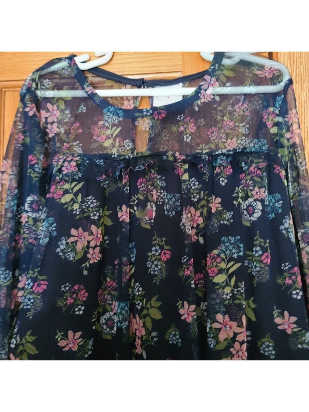 Pony Tails Sheer Long-Sleeve Lined Top Girls M - Picture 7 of 11